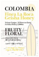 【浅煎り】コロンビア ラ・ロカ ゲイシャ ハニー /  Colombia  la Roca Geisha Honey(100g)