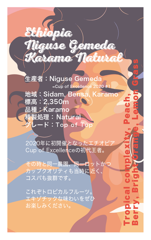 【浅煎り】エチオピア ニグセ・ゲメダ カラモ農園 ナチュラル / Ethiopia Niguse Gemeda Karamo Natural（100g）